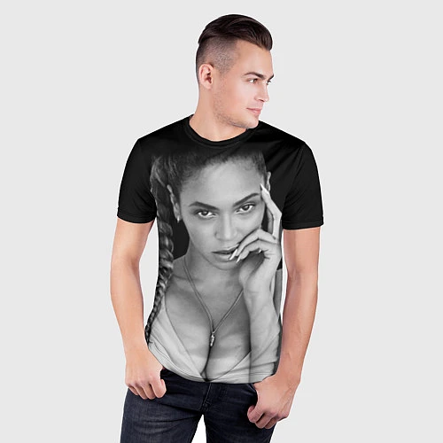 Мужская спорт-футболка Beyonce Eyes / 3D-принт – фото 3