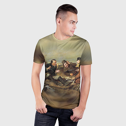 Мужская спорт-футболка Русские охотники / 3D-принт – фото 3
