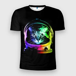 Мужская спорт-футболка Кот космонавт