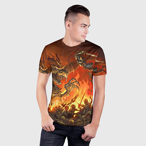 Мужская спорт-футболка Dark Souls: Fire Dragon / 3D-принт – фото 3