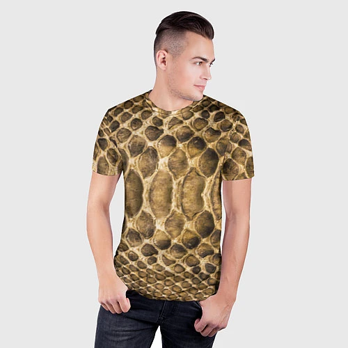 Мужская спорт-футболка Змеиная кожа / 3D-принт – фото 3