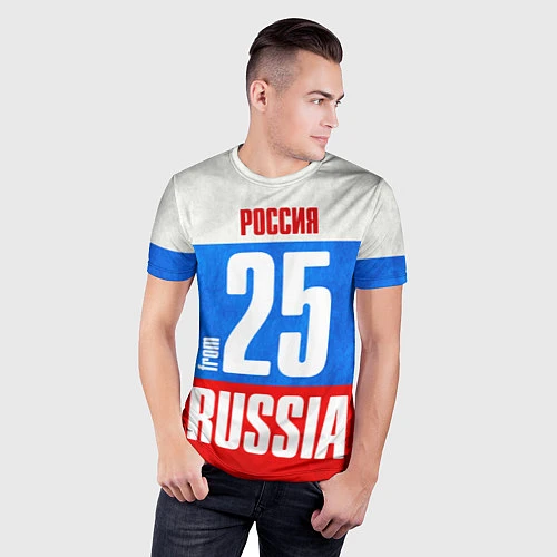 Мужская спорт-футболка Russia: from 25 / 3D-принт – фото 3