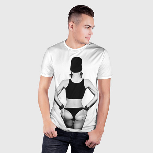 Мужская спорт-футболка Стоящая спиной / 3D-принт – фото 3