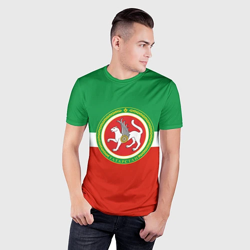 Мужская спорт-футболка Татарстан: флаг / 3D-принт – фото 3