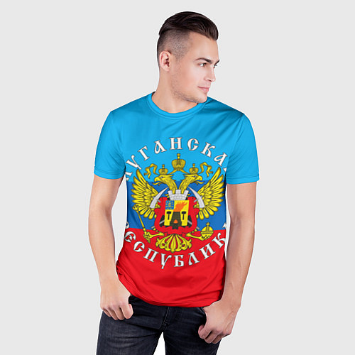 Мужская спорт-футболка Луганская республика / 3D-принт – фото 3