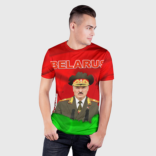 Мужская спорт-футболка Александр Лукашенко - Беларусь / 3D-принт – фото 3