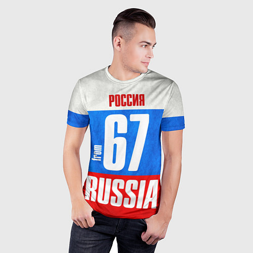 Мужская спорт-футболка Russia: from 67 / 3D-принт – фото 3