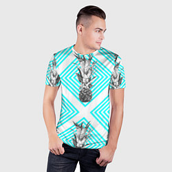 Футболка спортивная мужская Ананасы 15, цвет: 3D-принт — фото 2