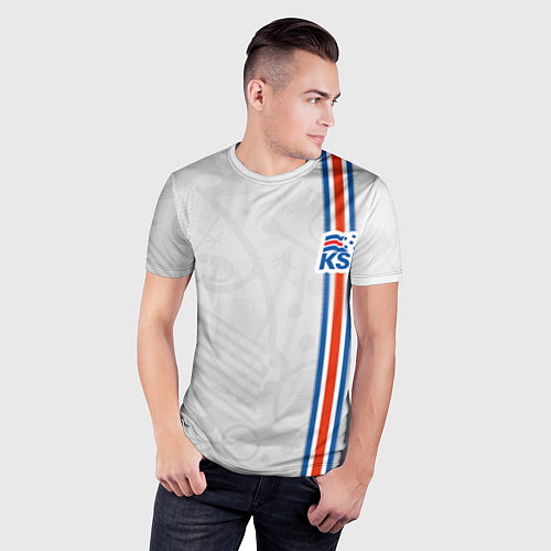 Мужская спорт-футболка Сборная Исландии по футболу / 3D-принт – фото 3
