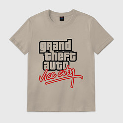 Футболка хлопковая мужская GTA Vice City, цвет: миндальный