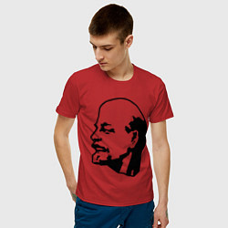 Футболка хлопковая мужская Ленин: скульптура цвета красный — фото 2