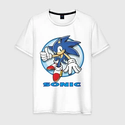 Футболка хлопковая мужская Sonic, цвет: белый