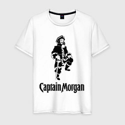 Футболка хлопковая мужская Capitan Morgan, цвет: белый