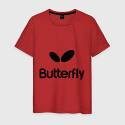 Футболка хлопковая мужская Butterfly Logo, цвет: красный