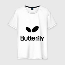 Футболка хлопковая мужская Butterfly Logo, цвет: белый