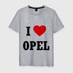 Футболка хлопковая мужская I love Opel, цвет: меланж