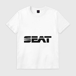 Футболка хлопковая мужская Seat, цвет: белый