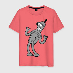 Футболка хлопковая мужская Bender Error, цвет: коралловый