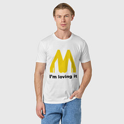 Футболка хлопковая мужская Im Lovin It, цвет: белый — фото 2