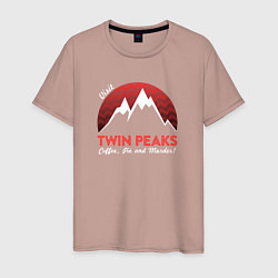 Футболка хлопковая мужская Twin Peaks: Pie & Murder, цвет: пыльно-розовый