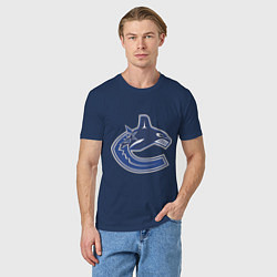 Футболка хлопковая мужская Vancouver Canucks, цвет: тёмно-синий — фото 2