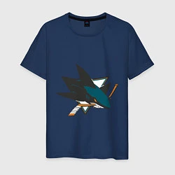 Футболка хлопковая мужская San Jose Sharks, цвет: тёмно-синий