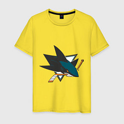 Футболка хлопковая мужская San Jose Sharks, цвет: желтый