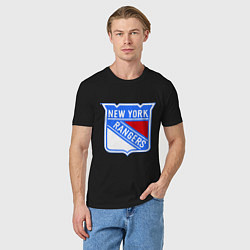 Футболка хлопковая мужская New York Rangers, цвет: черный — фото 2
