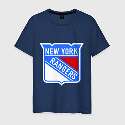 Футболка хлопковая мужская New York Rangers, цвет: тёмно-синий