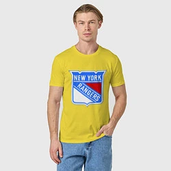 Футболка хлопковая мужская New York Rangers, цвет: желтый — фото 2
