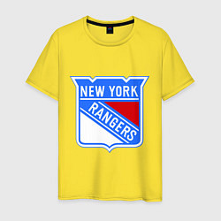 Футболка хлопковая мужская New York Rangers, цвет: желтый