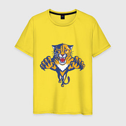 Футболка хлопковая мужская Florida Panthers, цвет: желтый