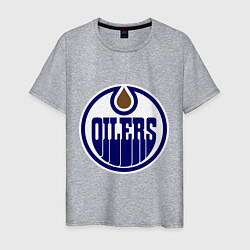 Футболка хлопковая мужская Edmonton Oilers, цвет: меланж