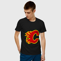 Футболка хлопковая мужская Calgary Flames, цвет: черный — фото 2