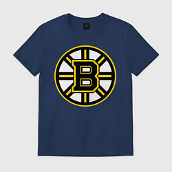 Футболка хлопковая мужская Boston Bruins, цвет: тёмно-синий