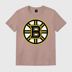 Футболка хлопковая мужская Boston Bruins, цвет: пыльно-розовый