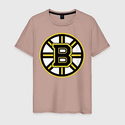 Футболка хлопковая мужская Boston Bruins, цвет: пыльно-розовый
