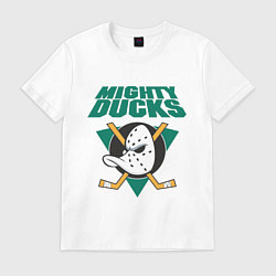 Футболка хлопковая мужская Anaheim Mighty Ducks, цвет: белый