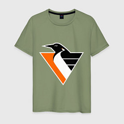 Футболка хлопковая мужская Pittsburgh Penguins, цвет: авокадо