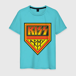 Футболка хлопковая мужская Kiss Army цвета бирюзовый — фото 1