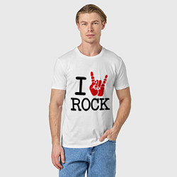 Футболка хлопковая мужская I love rock, цвет: белый — фото 2