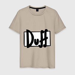 Футболка хлопковая мужская Duff, цвет: миндальный