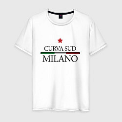 Футболка хлопковая мужская Curva Sud: Milano FC цвета белый — фото 1