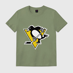 Футболка хлопковая мужская Pittsburgh Penguins: Malkin 71, цвет: авокадо