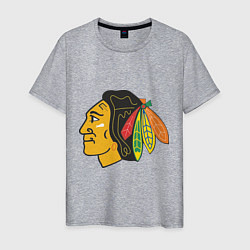 Футболка хлопковая мужская Chicago Blackhawks, цвет: меланж