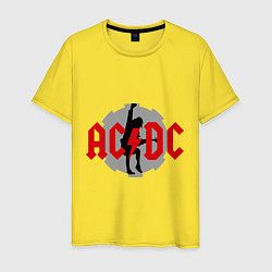 Футболка хлопковая мужская AC/DC: Angus Young, цвет: желтый