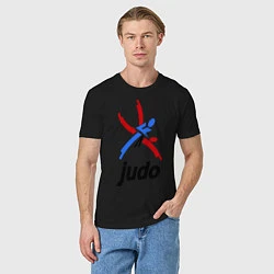 Футболка хлопковая мужская Judo Emblem, цвет: черный — фото 2