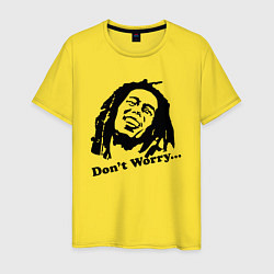Футболка хлопковая мужская Bob Marley: Don't worry, цвет: желтый