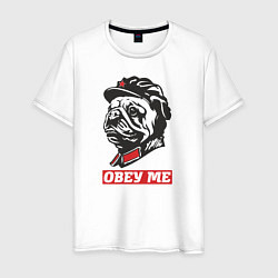 Футболка хлопковая мужская Obey me. Подчиняйся мне!, цвет: белый