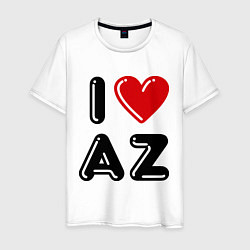 Футболка хлопковая мужская I Love AZ, цвет: белый